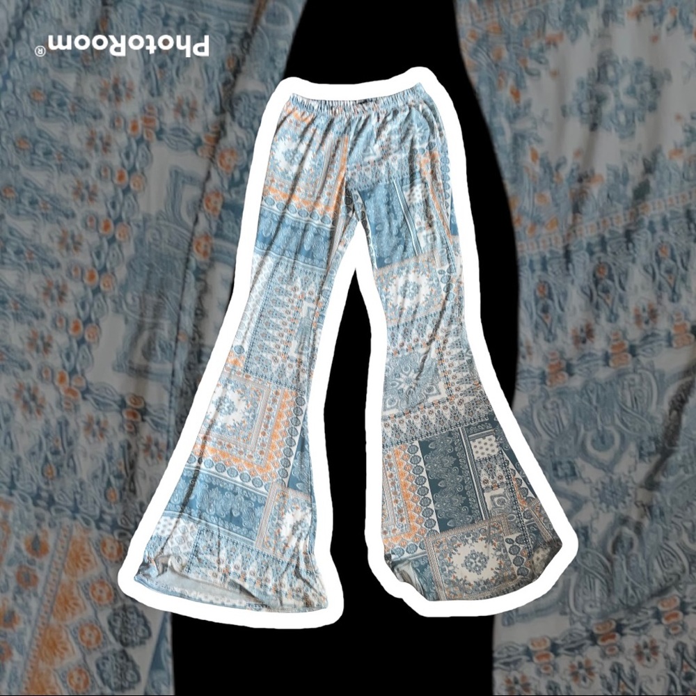 hippie blue bandanna flow pants